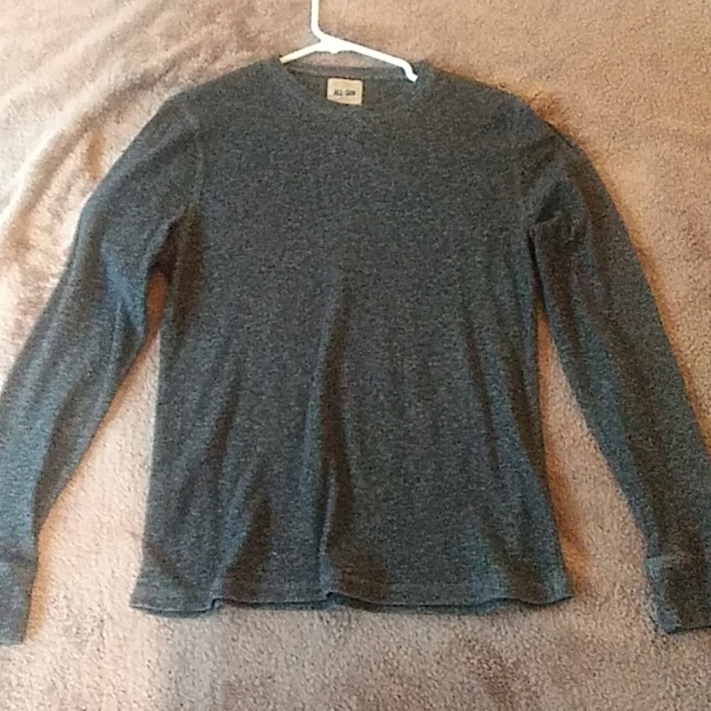 All-Son Shirt Small Men Grey Striped